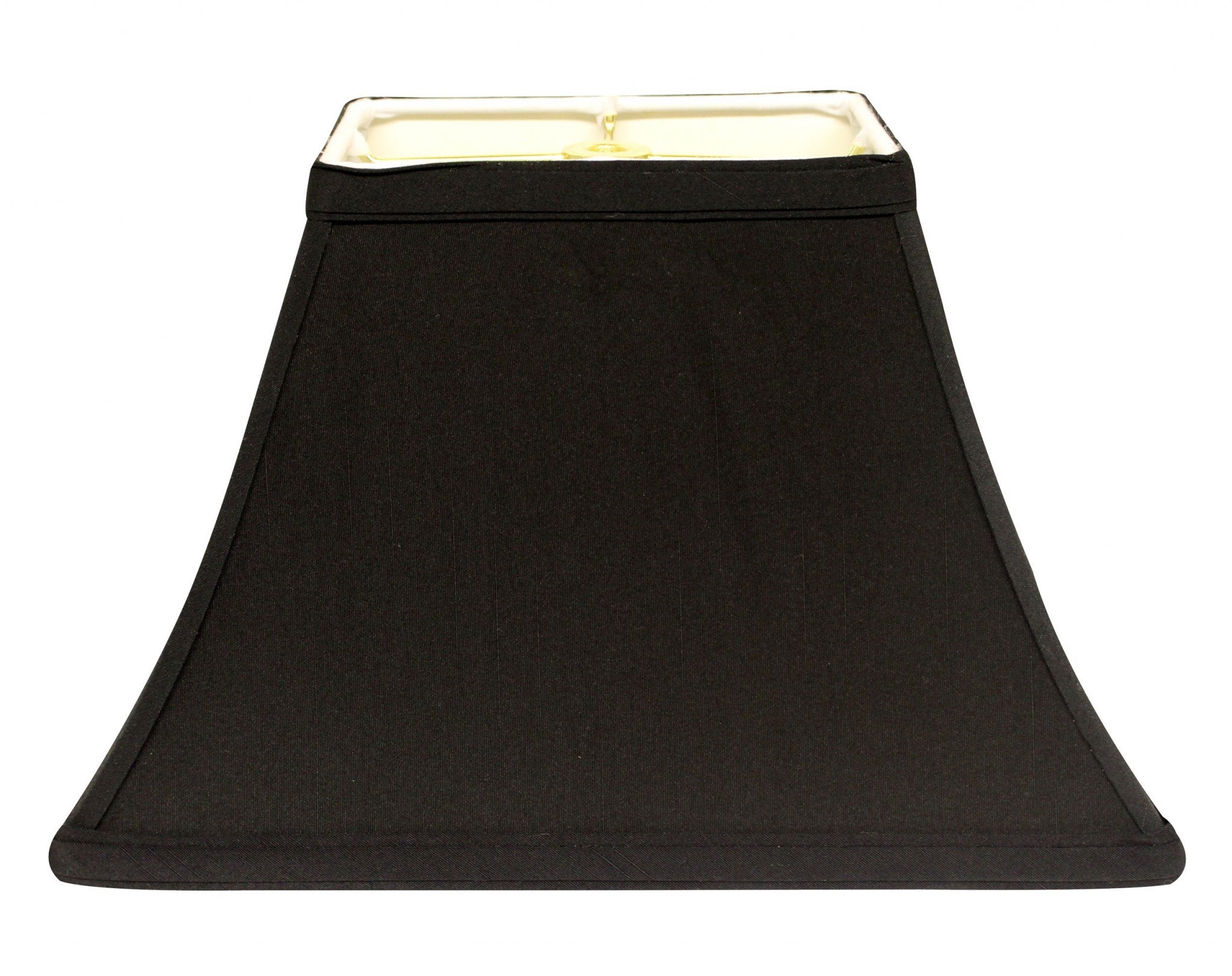 14" Black with White Lining Rectangle Bell Shantung Lampshade