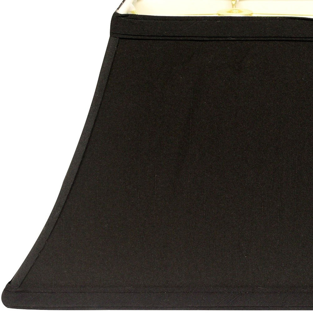 16" Black with White Lining Rectangle Bell Shantung Lampshade