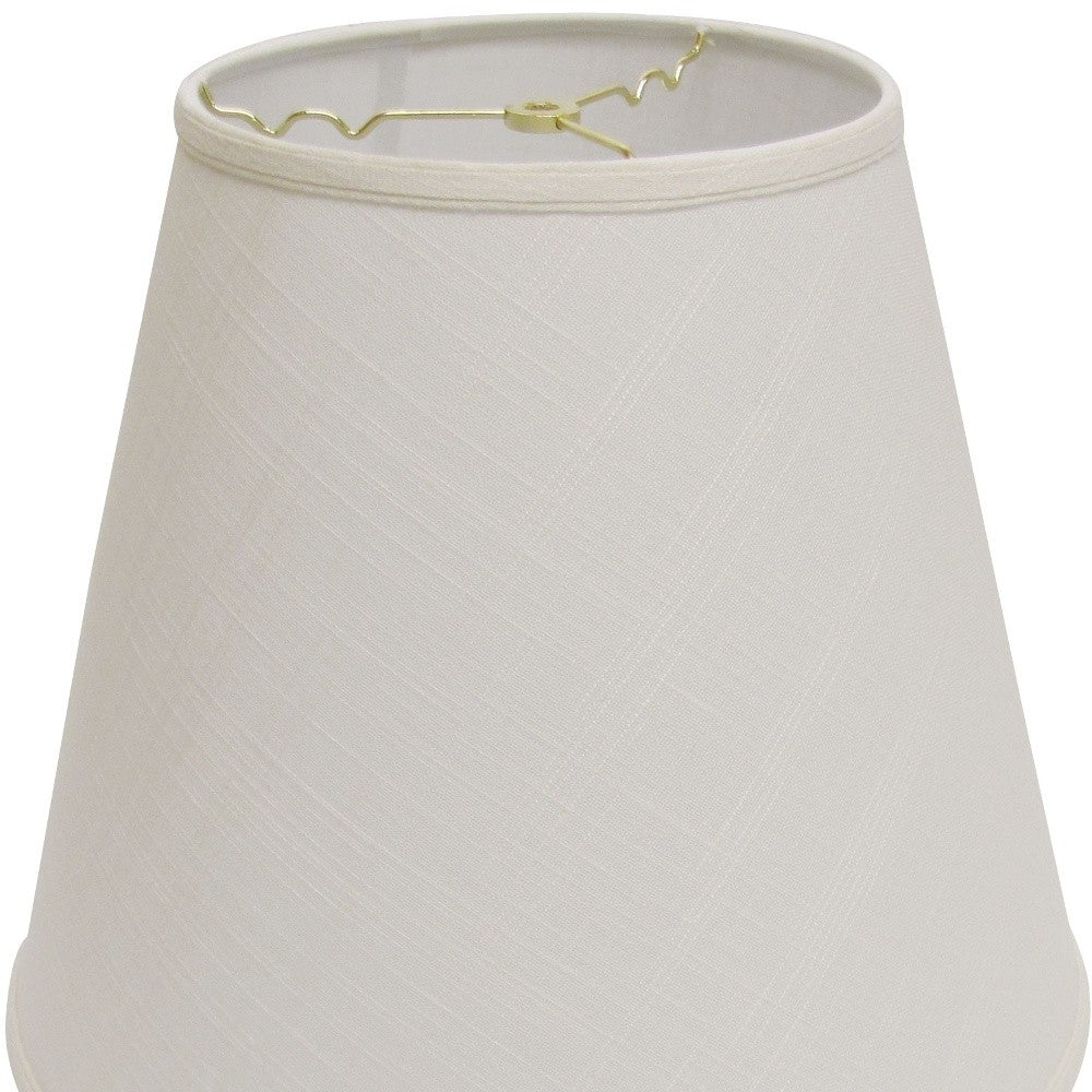 16" White Deep Empire Linen Lampshade