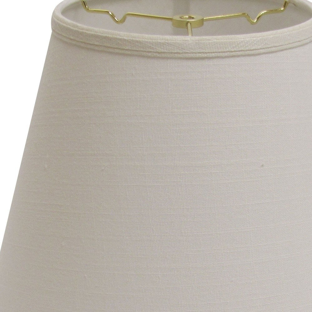 14" White Empire Deep Slanted Linen Lampshade