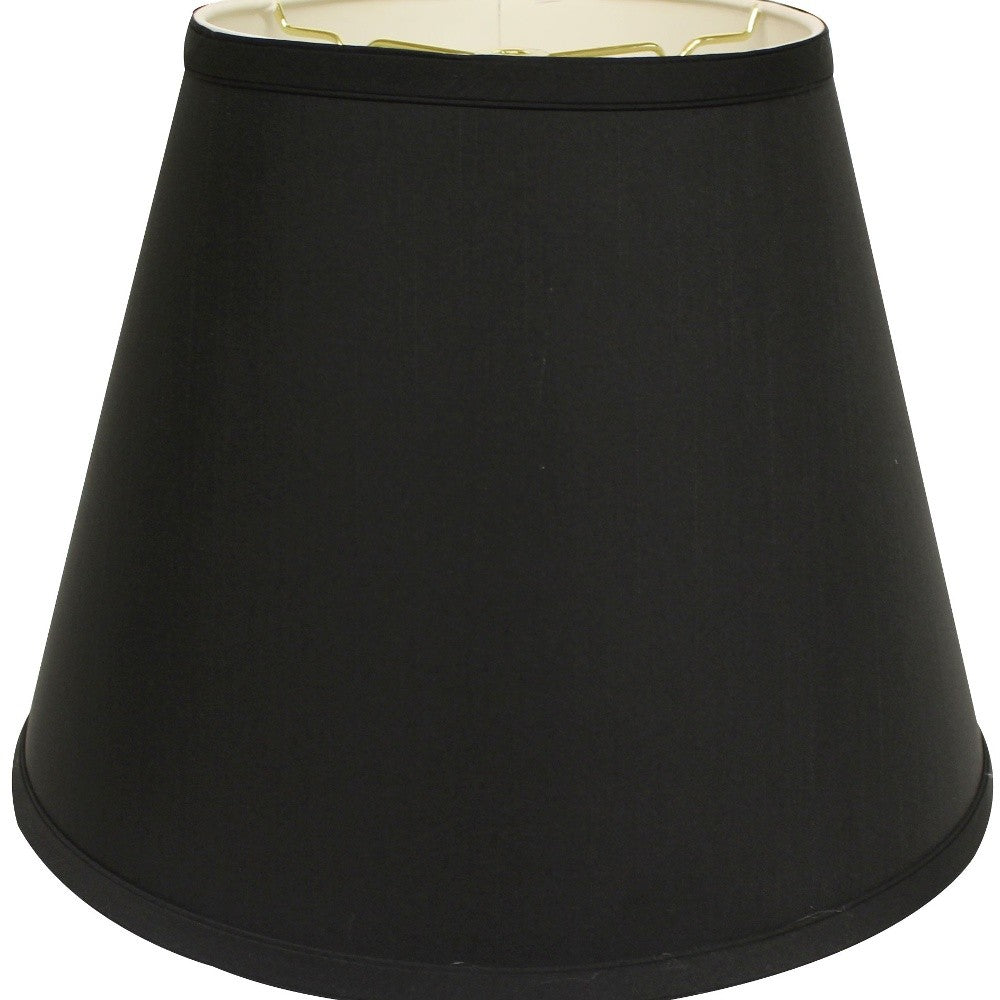 14" Black with White  Empire Deep Slanted Shantung Lampshade