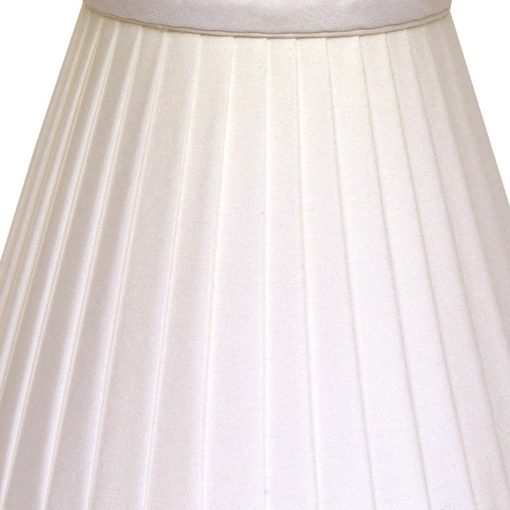 4" White Set of 6 Slanted Pleat Chandelier Silk Lampshades