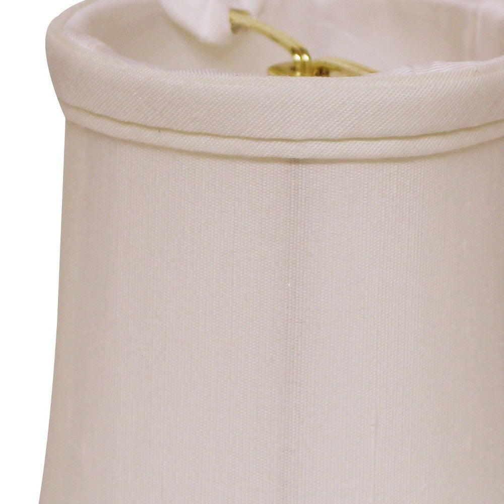 4" White Set of 6 Slanted Chandelier Tissue Shantung Lampshades