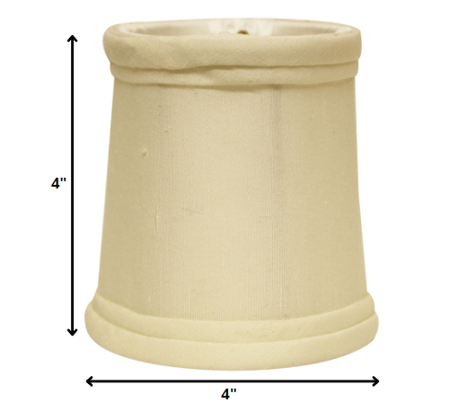 4" Ivory Set of 6 Slanted Chandelier Tissue Shantung Lampshades