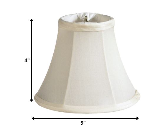 5" Ivory Set of 6 Slanted Chandelier Pongee Silk Lampshades