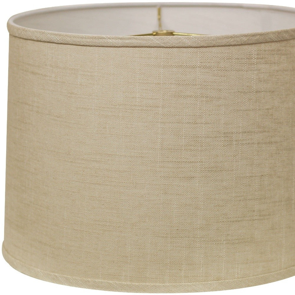 13" Light Wheat Throwback Drum Linen Lampshade