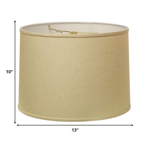 13" Parchment Beige Throwback Drum Linen Lampshade