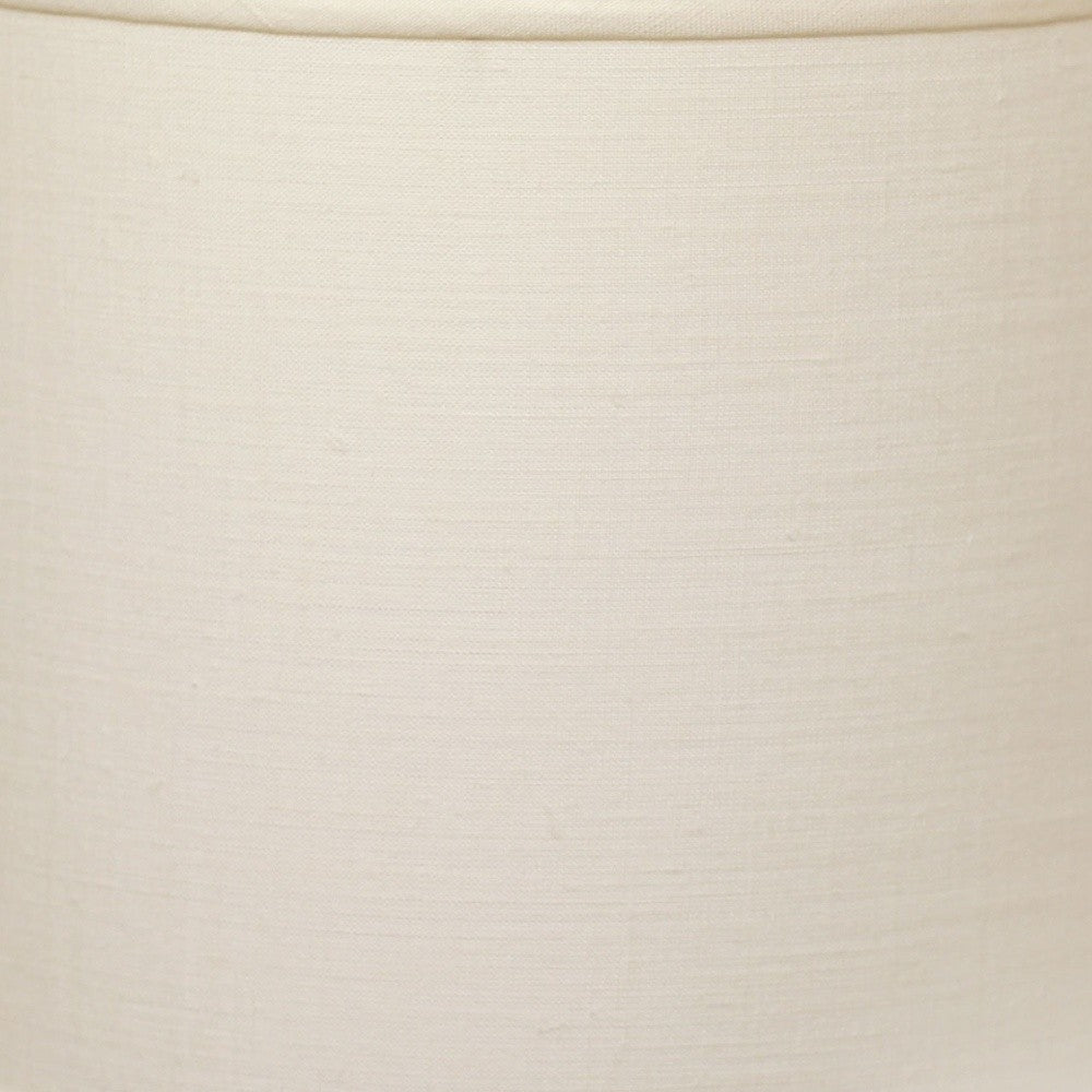 13" White Throwback Drum Linen Lampshade