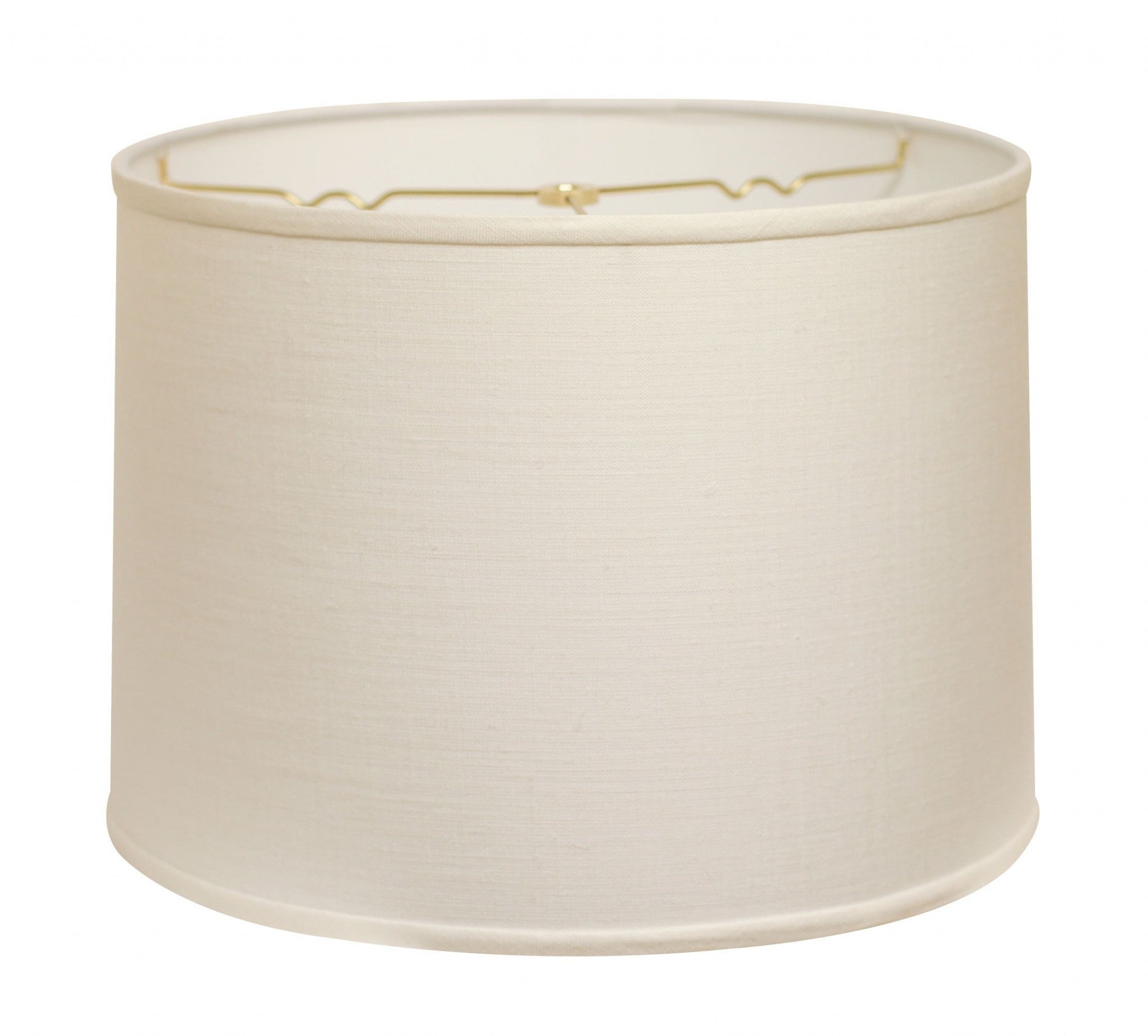 14" White Throwback Drum Linen Lampshade