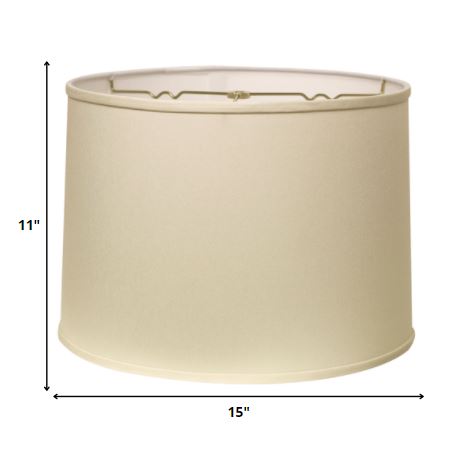 15" Ivory Throwback Drum No Slub Lampshade