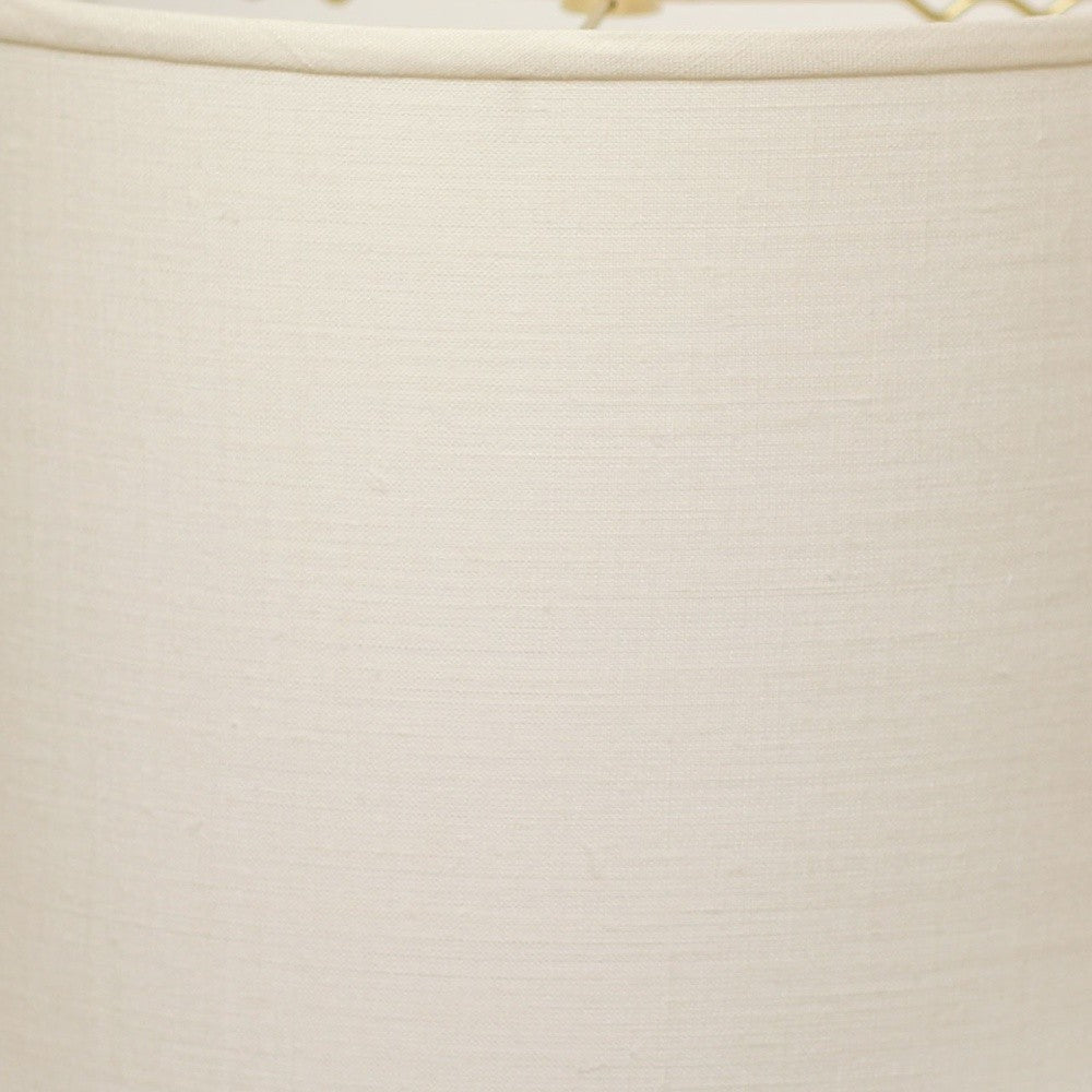 18" white Throwback Drum Linen Lampshade