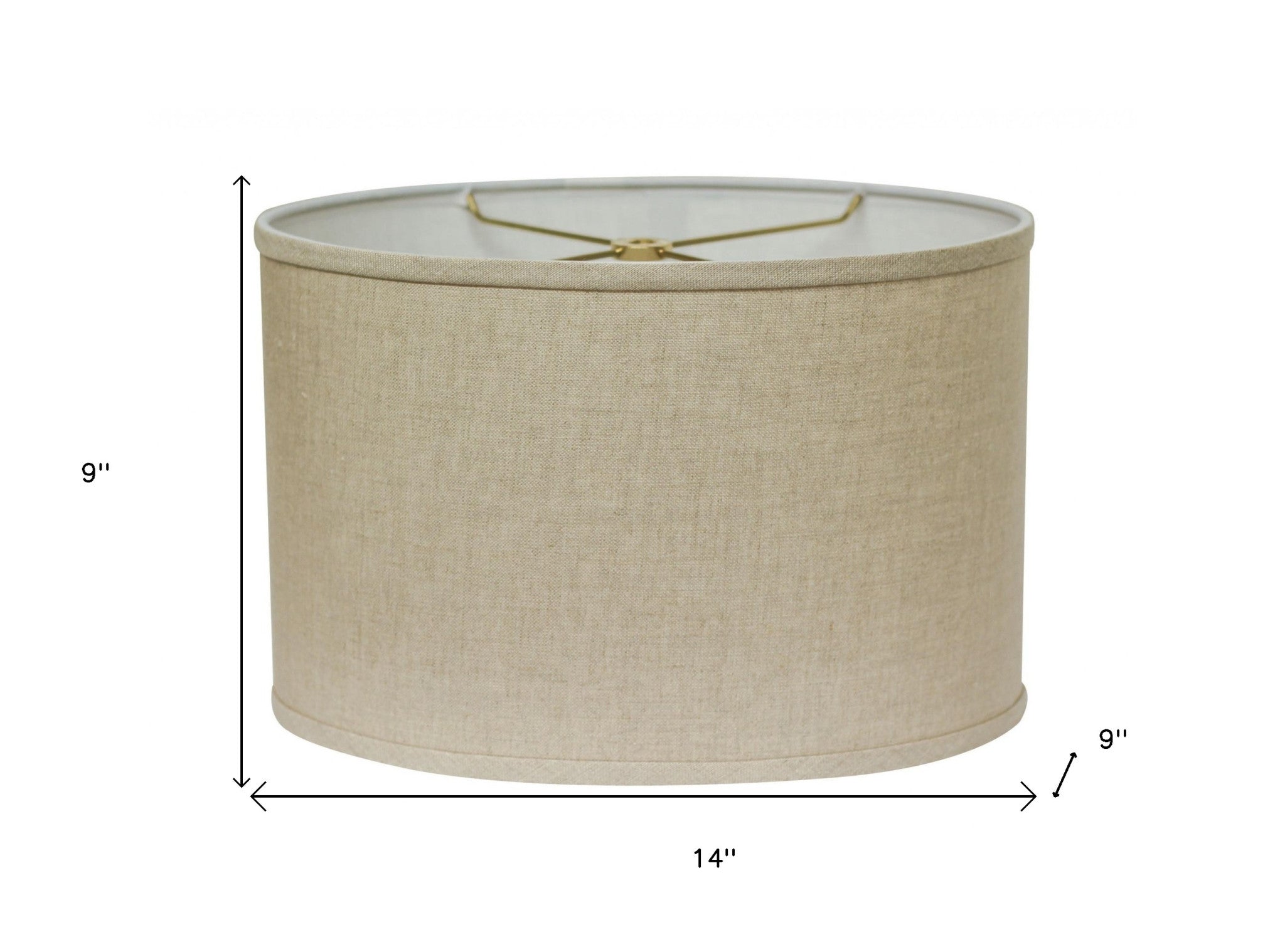 14" Dark Wheat Throwback Oval Linen Lampshade