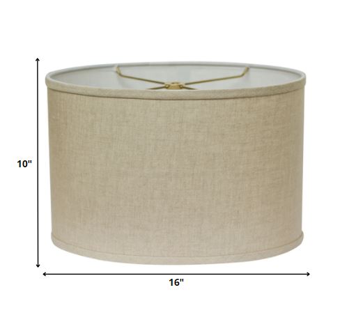 16" Dark Wheat Throwback Oval Linen Lampshade