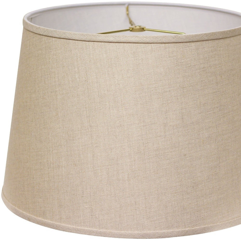 14" Dark Wheat Rounded Empire Slanted Linen Lampshade