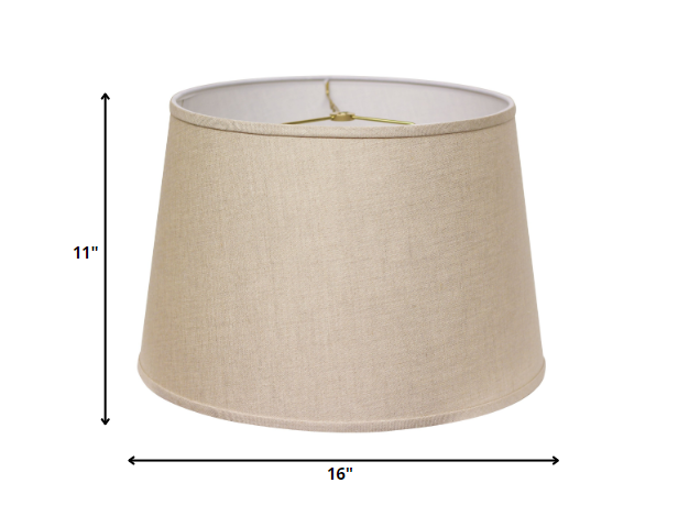 16" Dark Wheat Rounded Empire Slanted Linen Lampshade