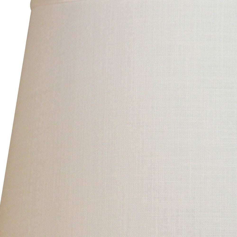 16" White Rounded Empire Slanted Linen Lampshade