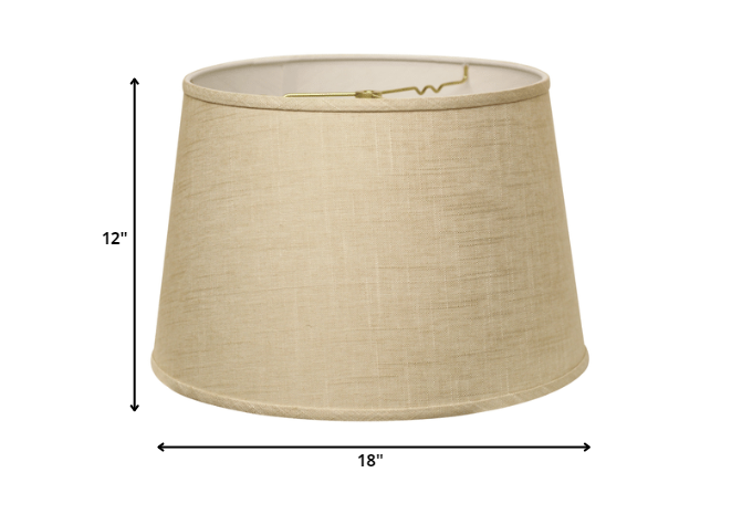 18" Light Wheat Rounded Empire Slanted Linen Lampshade