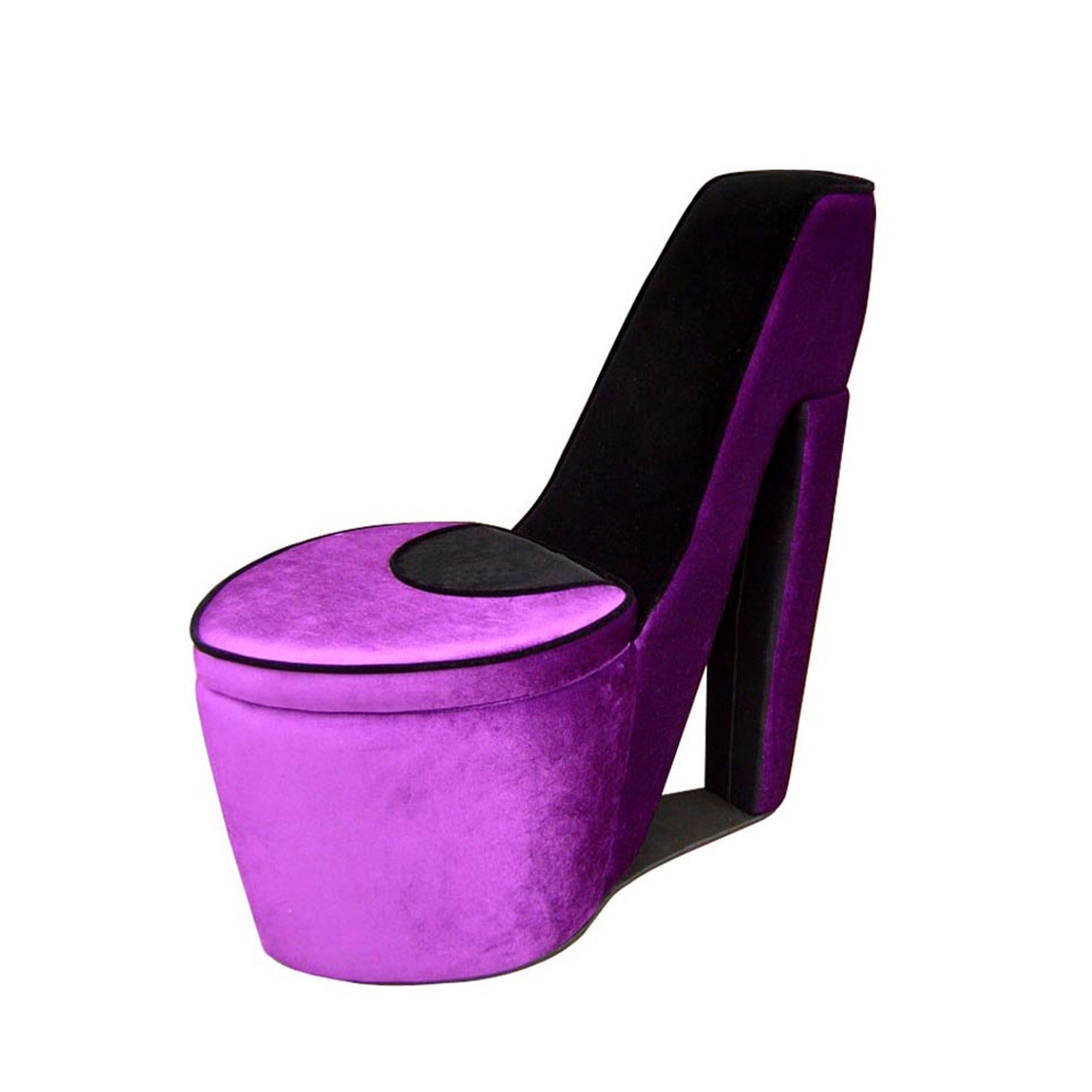 32" Purple Faux Suede Side Chair