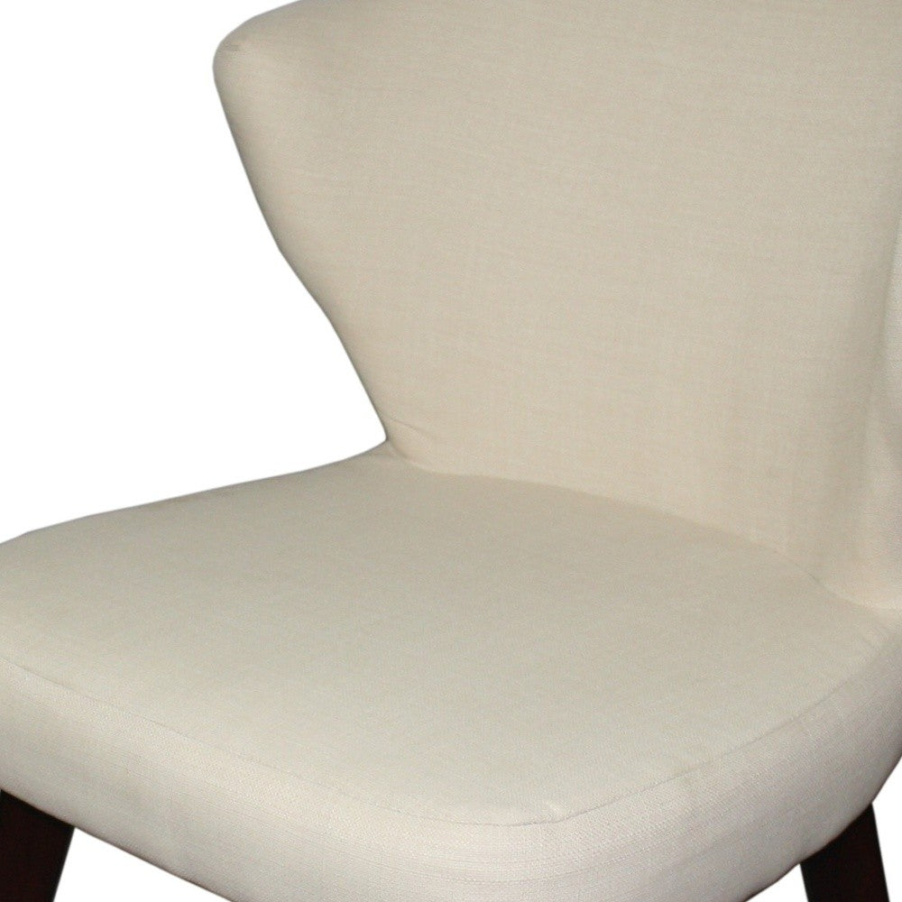 31" Cream and Black Wooden Curve Back Dining or Accent Chair