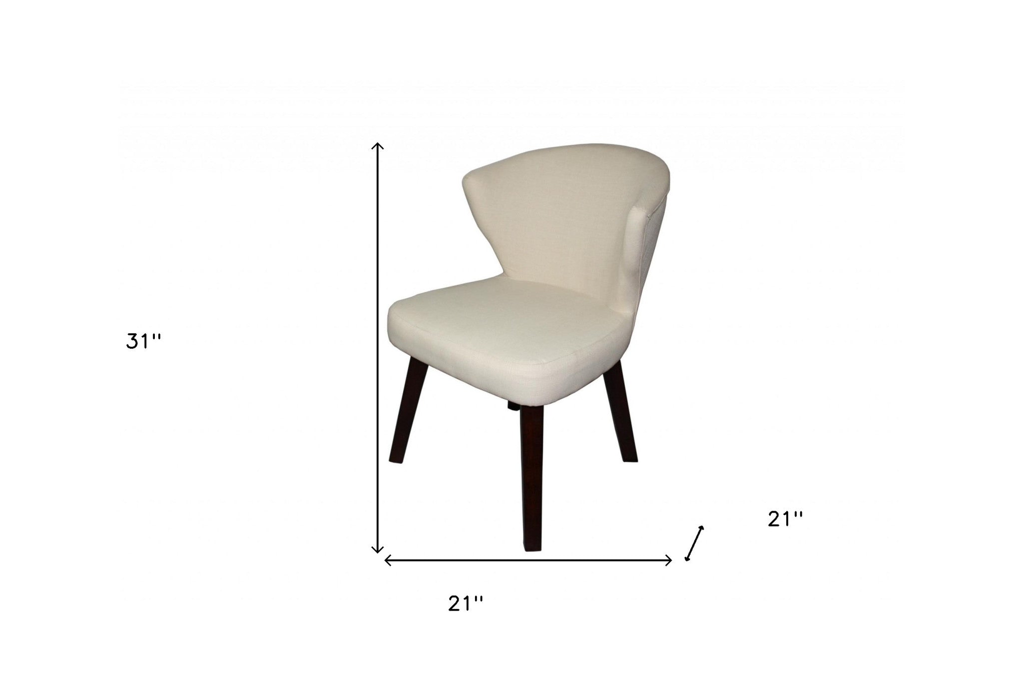 31" Cream and Black Wooden Curve Back Dining or Accent Chair