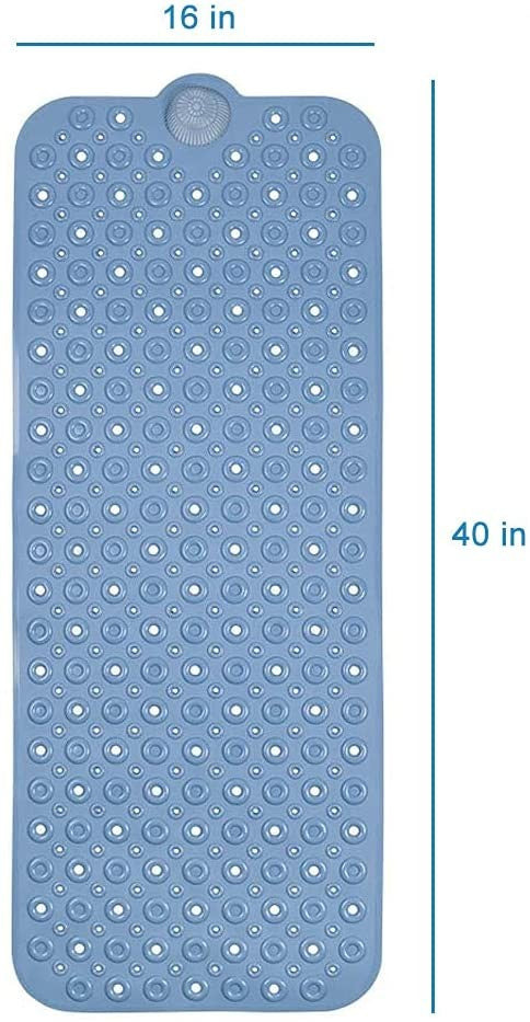 Blue Bubbles Drain Hole Bathrub Mat