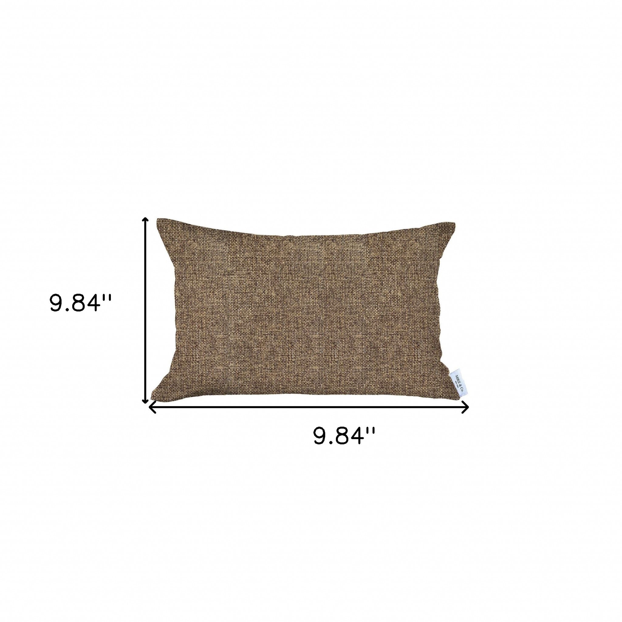 12" X 20" Brown Solid Color Zippered Handmade Polyester Lumbar Pillow Cover