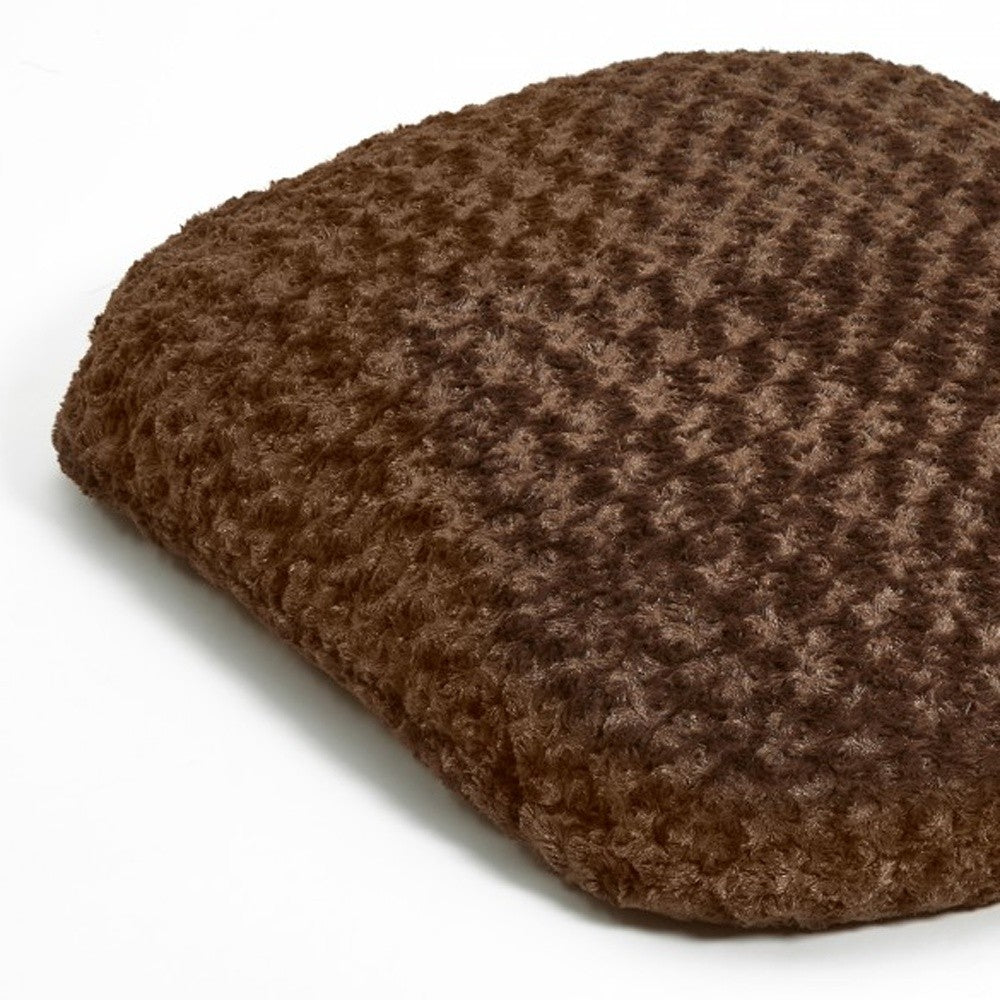 Brown 3" x 4" Lux Faux Fur Oval Pet Bed