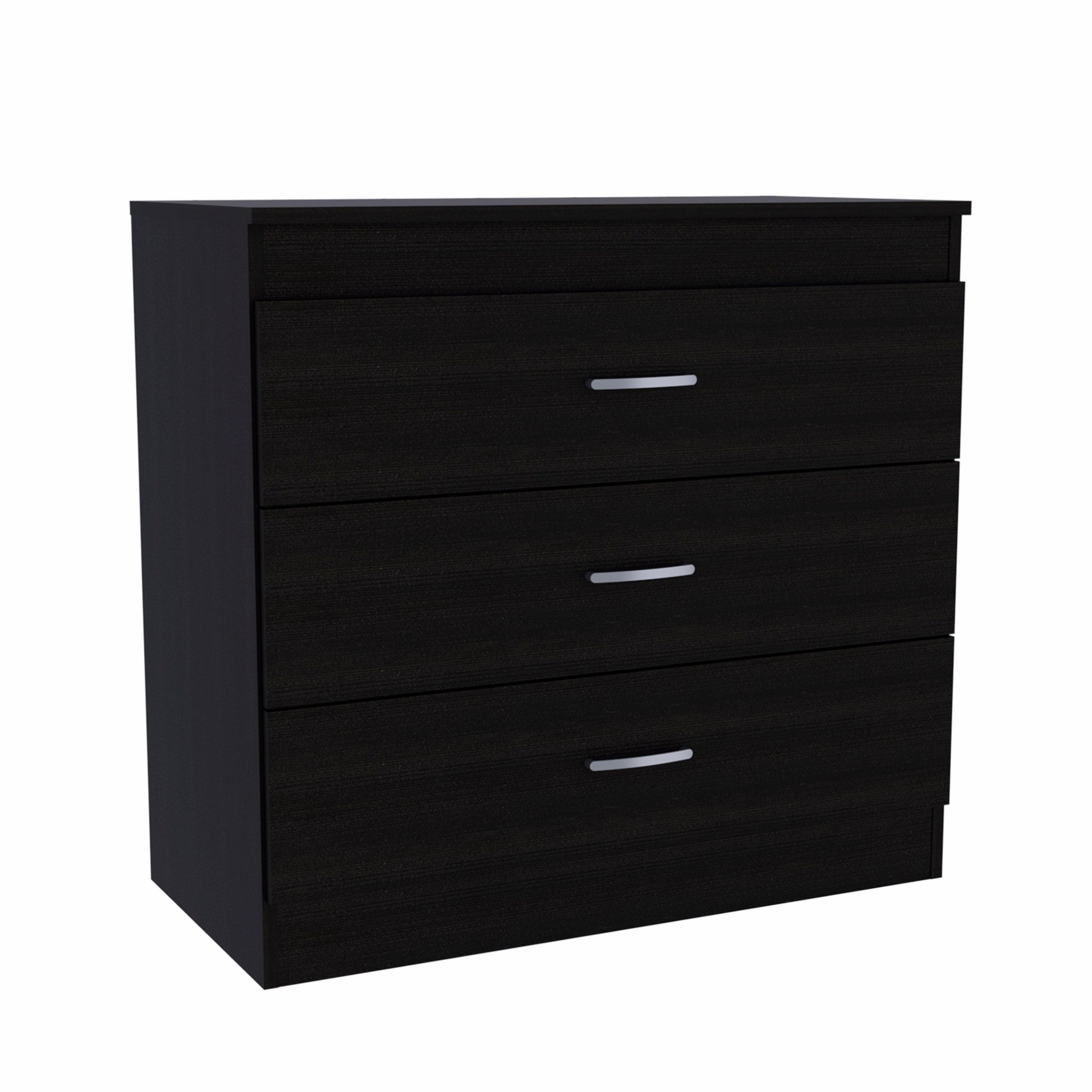 29" Black Three Drawer Dresser