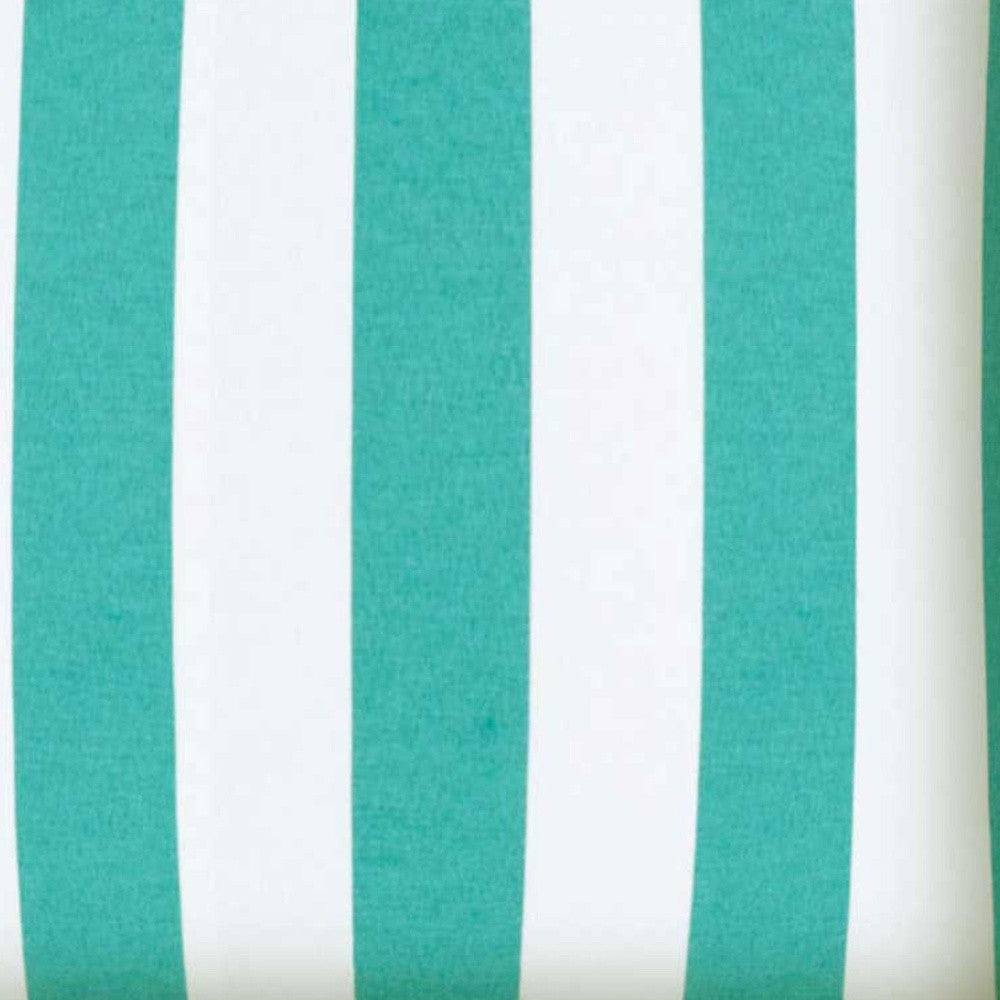 17" X 17" Turquoise And White Zippered Polyester Striped Throw Pillow Cover