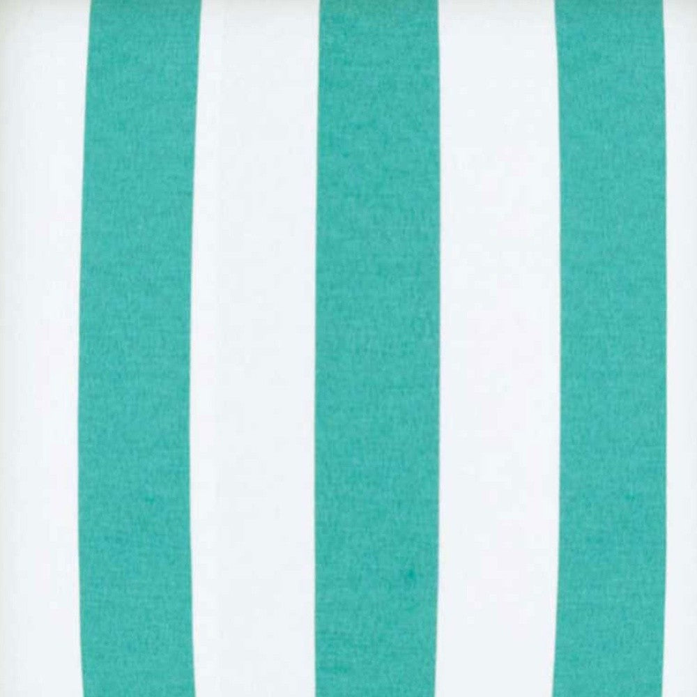 17" X 17" Turquoise And White Zippered Polyester Striped Throw Pillow Cover