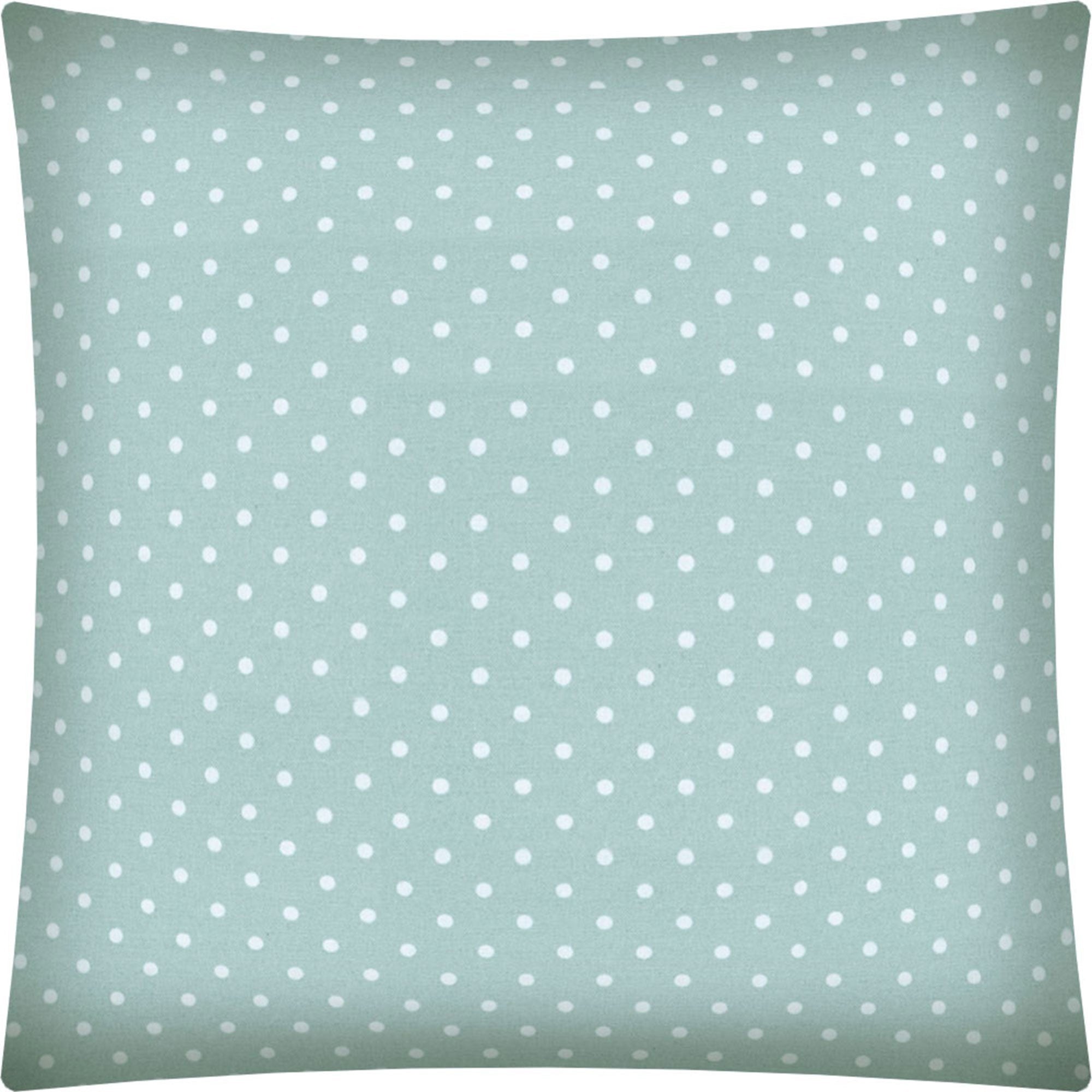 17x17 Seafoam And White Zippered Polyester Polka Dots Throw Pillow Cover