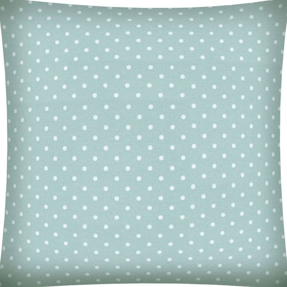 17x17 Seafoam And White Zippered Polyester Polka Dots Throw Pillow Cover