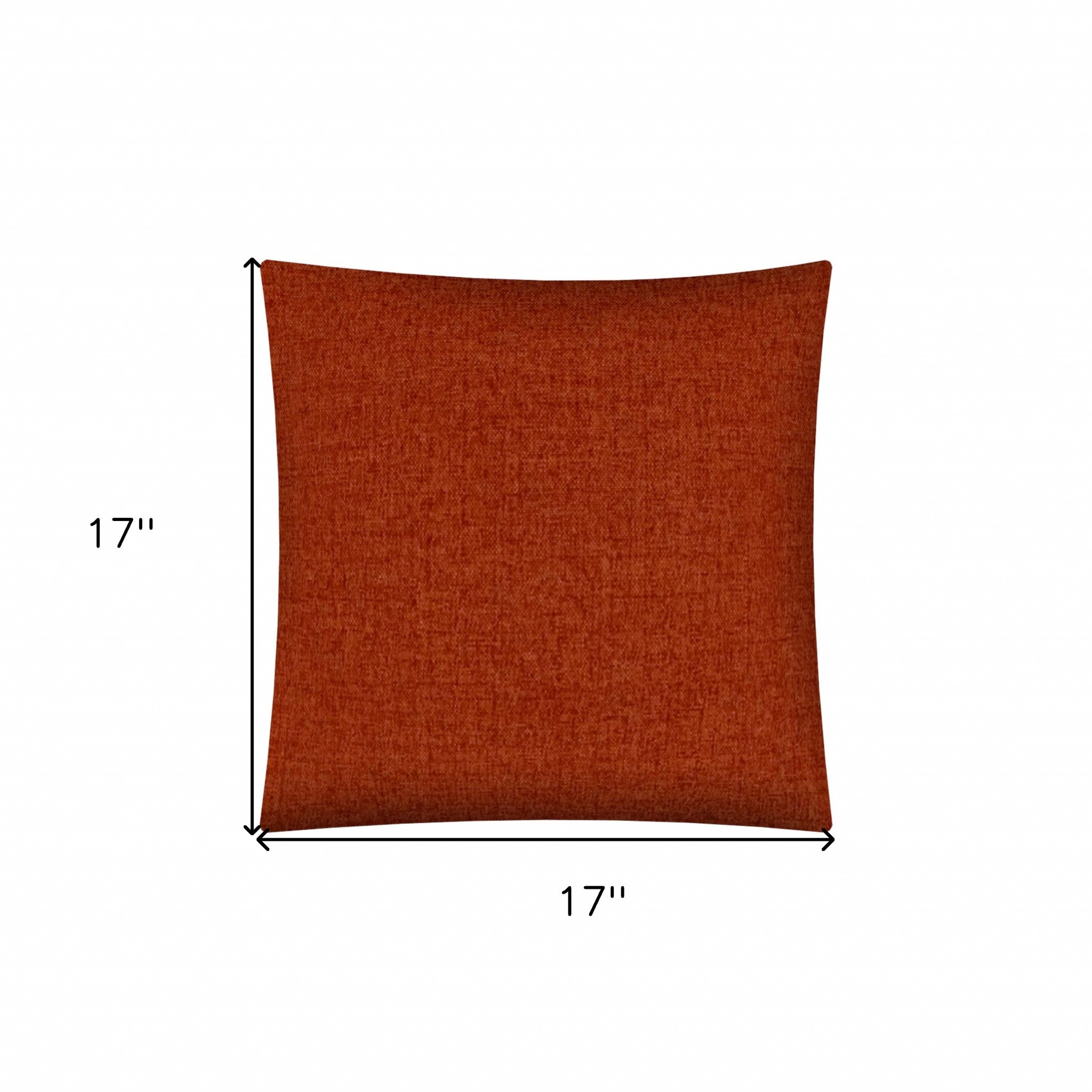 17x17 Brick Red Zippered Polyester Solid Color Throw Pillow Cover