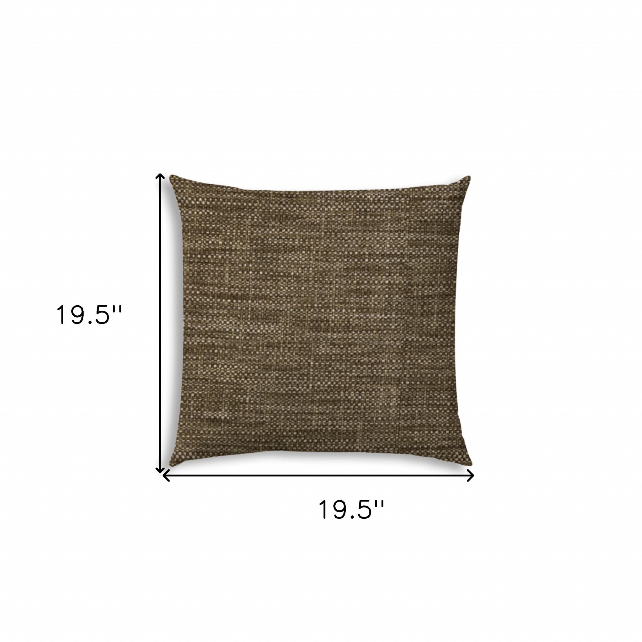 20" X 20" Brown Beige And Espresso Zippered Polyester Solid Color Throw Pillow Cover