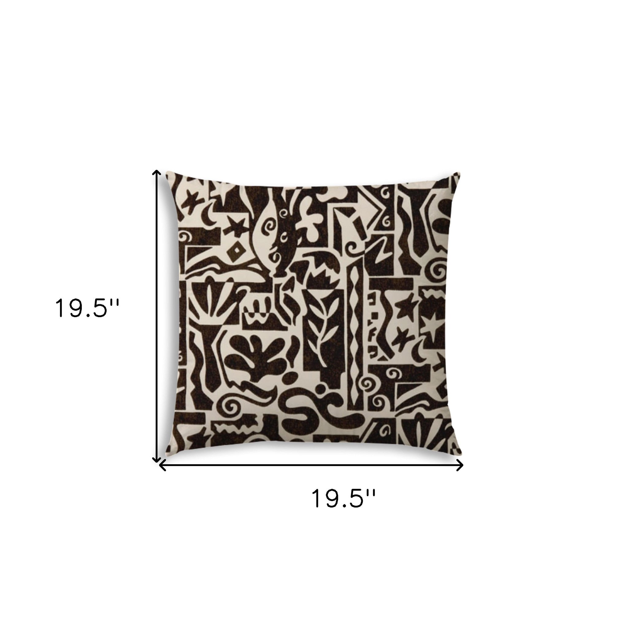 Black Modern Indoor Outdoor Zippered Pillow Cover