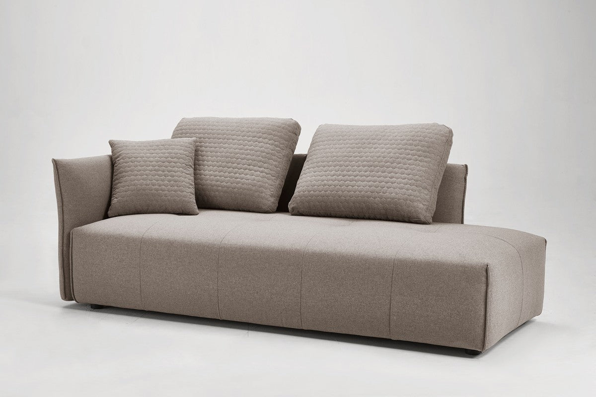 Light Gray 100% Polyester Modular L Shaped Two Piece Sofa And Chaise