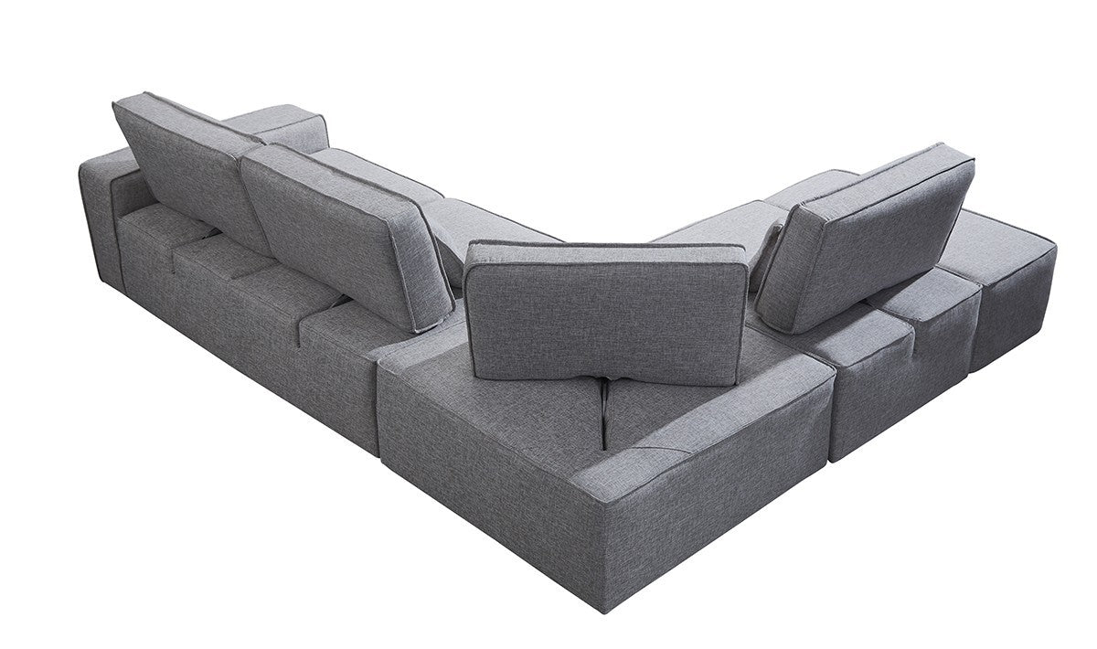 Light Gray 100% Polyester Modular L Shaped Four Piece Corner Sectional