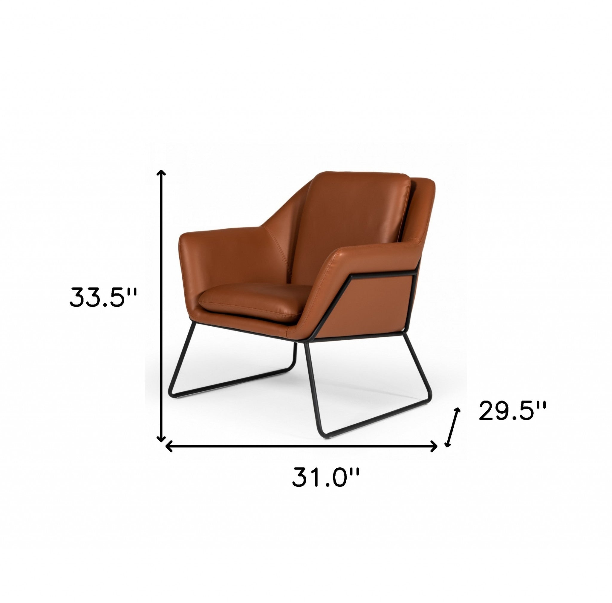 Industrial Brown Eco Leather And Black Metal Chair