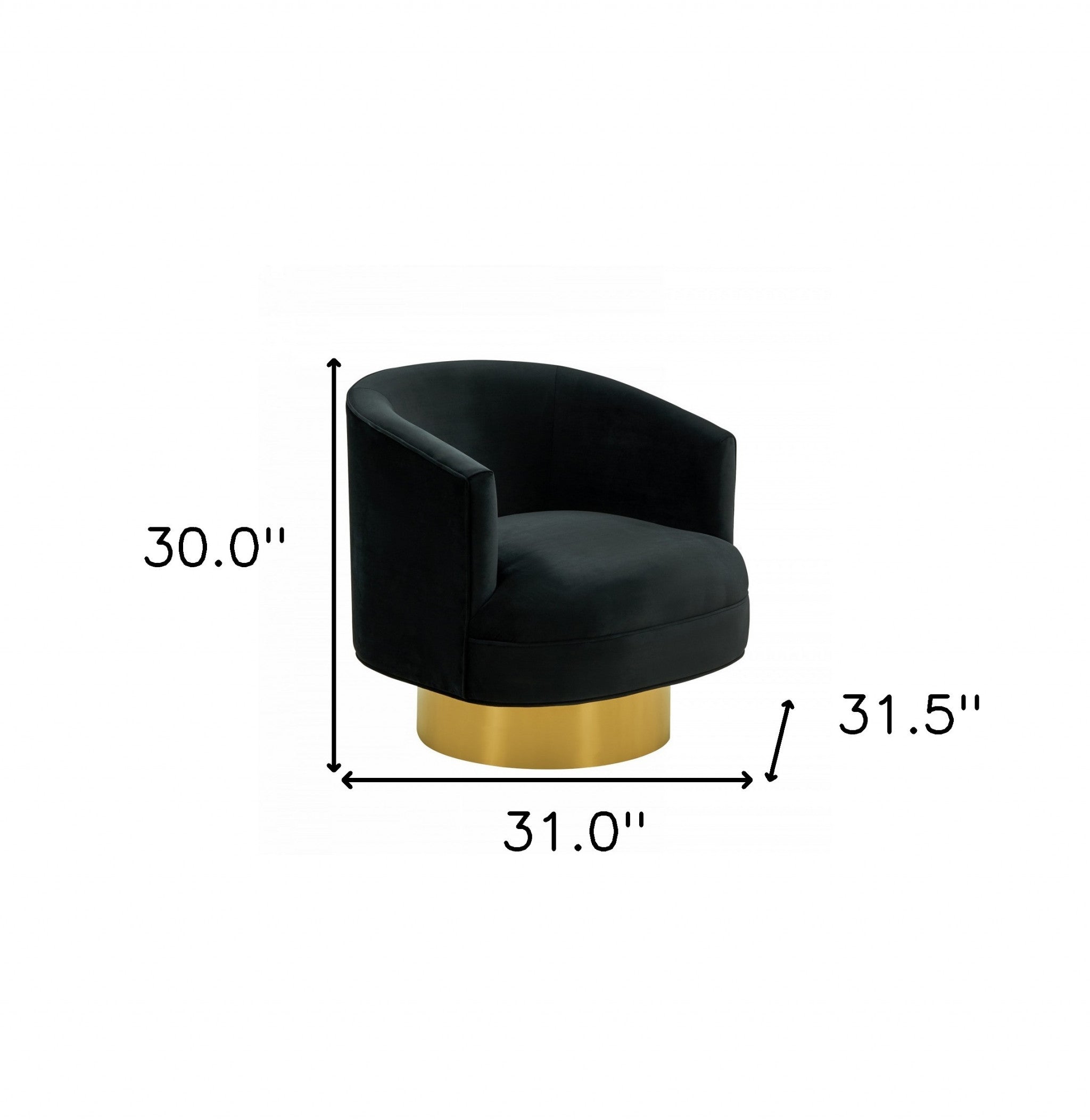 Modern Black and Gold Velvet Accent Chair