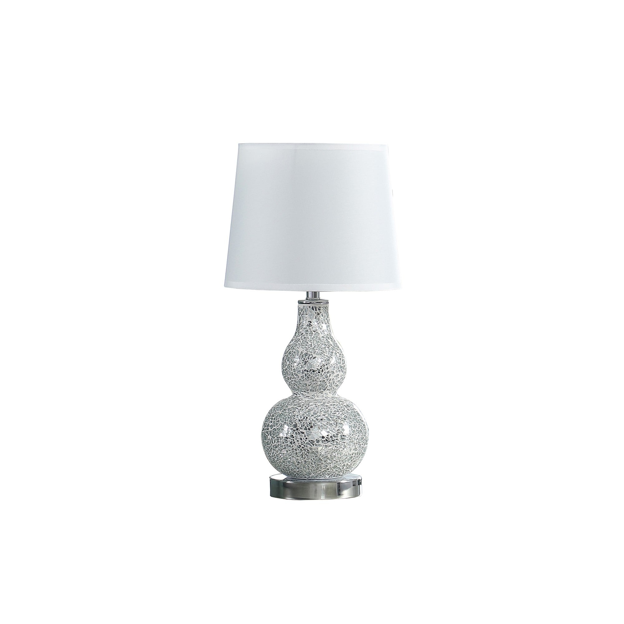 20" White Table Lamp With White Globe Shade