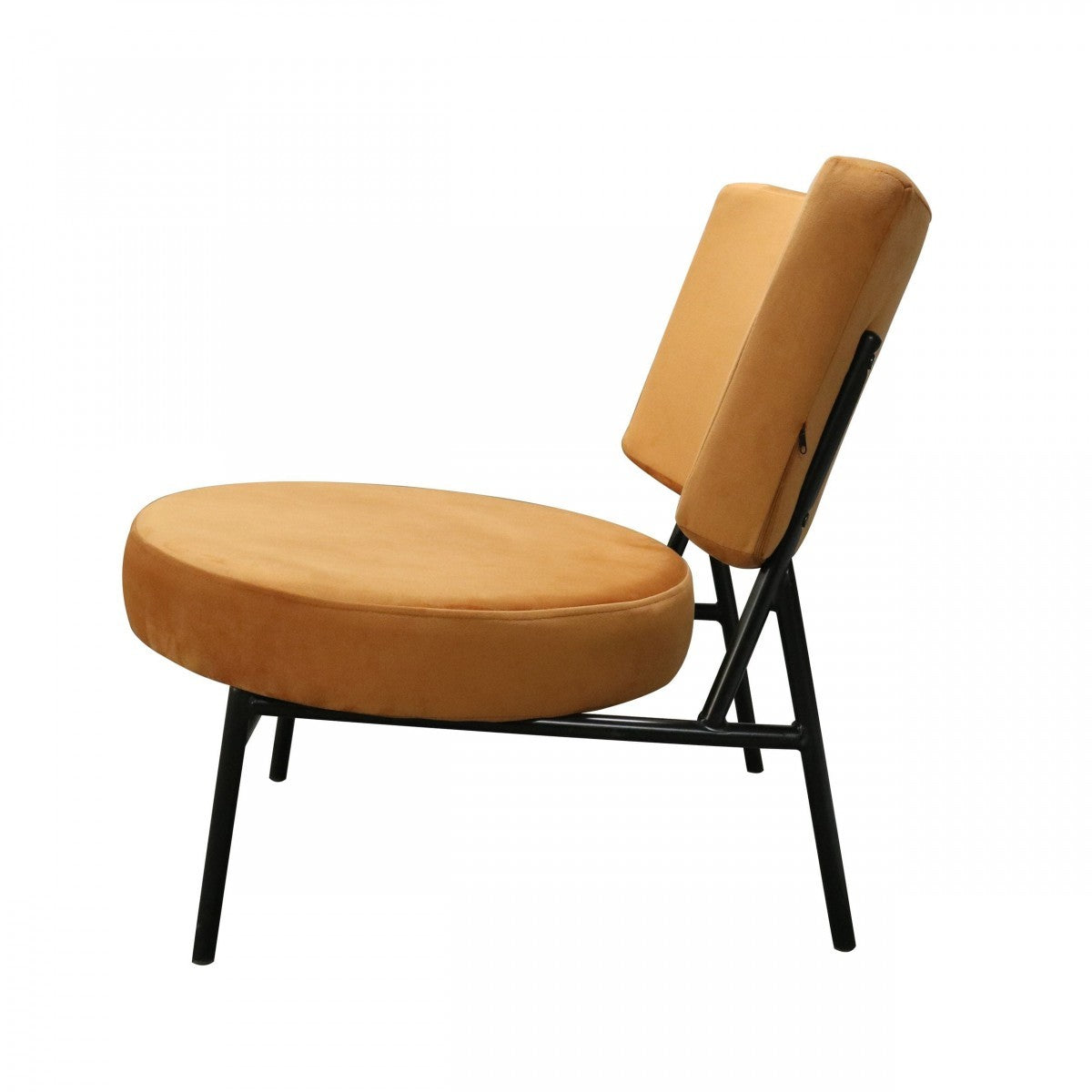 32" Orange Contemporary Rectangle and Circle Accent Chair