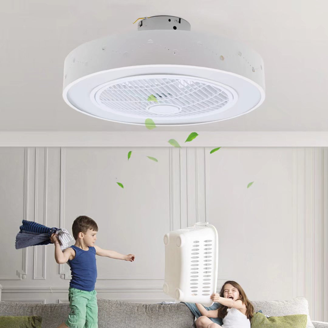 Modern White Ceiling Fan and Light