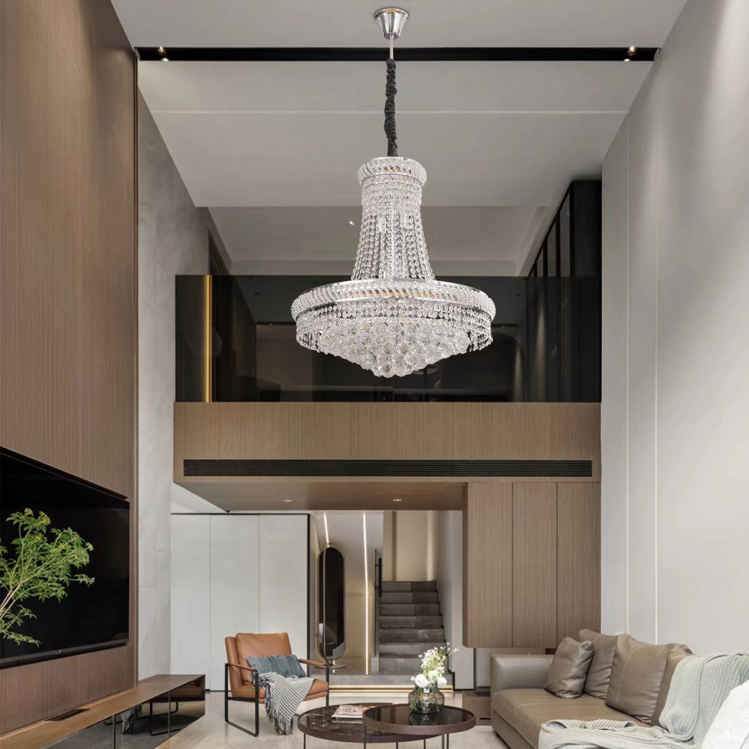 Contemporary White Faux Crystal Chandelier