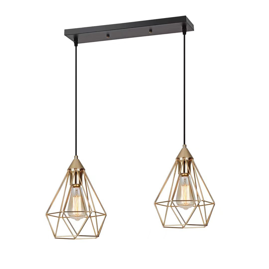 Mod Gold Geo Diamond Cage Pendant Light