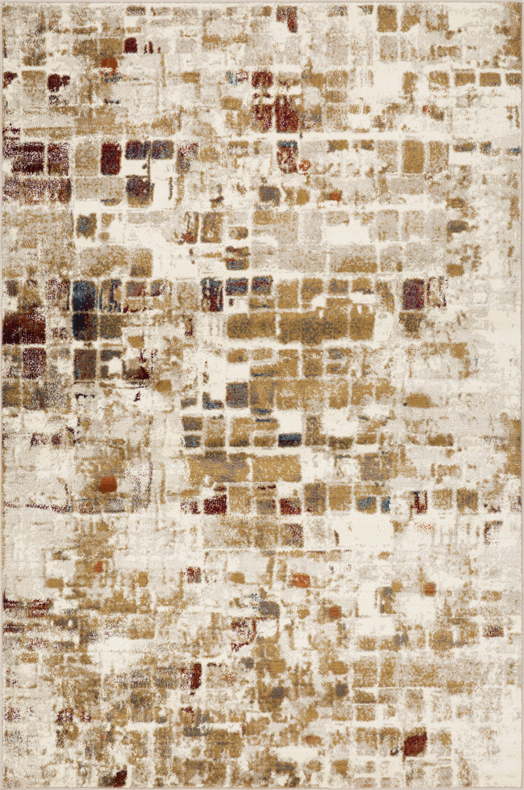 5' X 8' Natural Abstract Dhurrie Area Rug