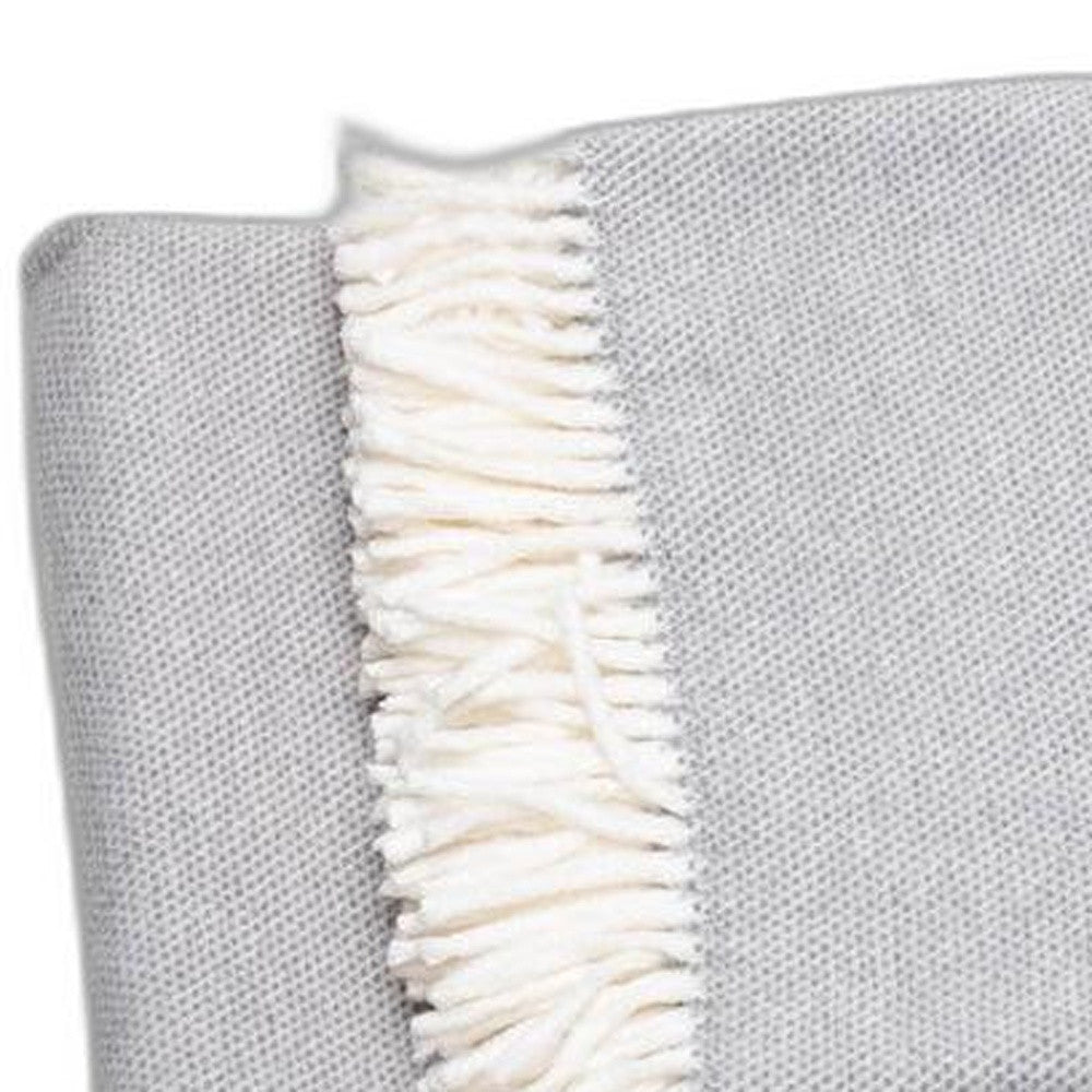 Light Gray Mini Dot Fringed Throw Blanket