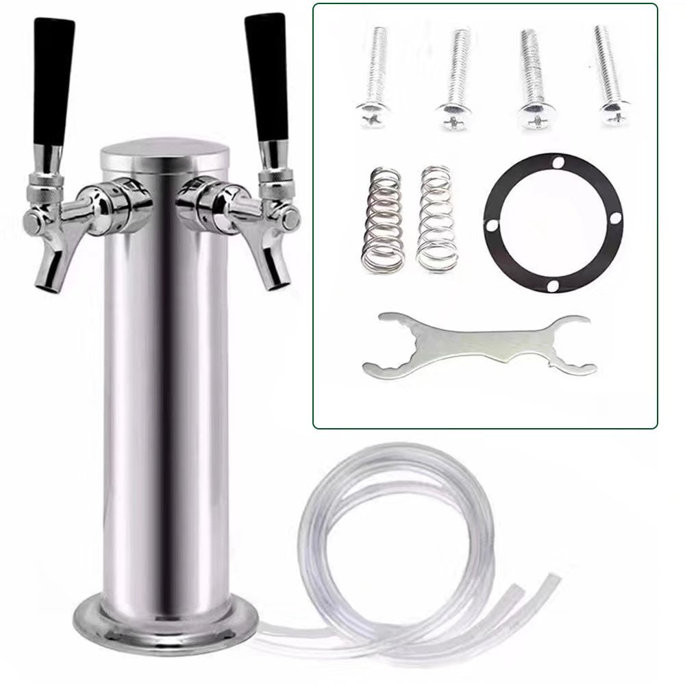 Modern Dual Faucet Stainless Steel Beer Dispenser