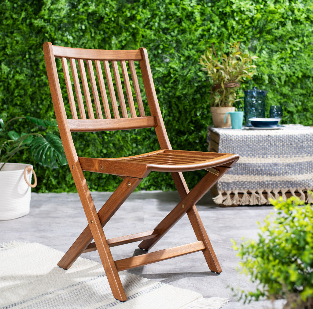 Brown Solid Wood Deck Chair