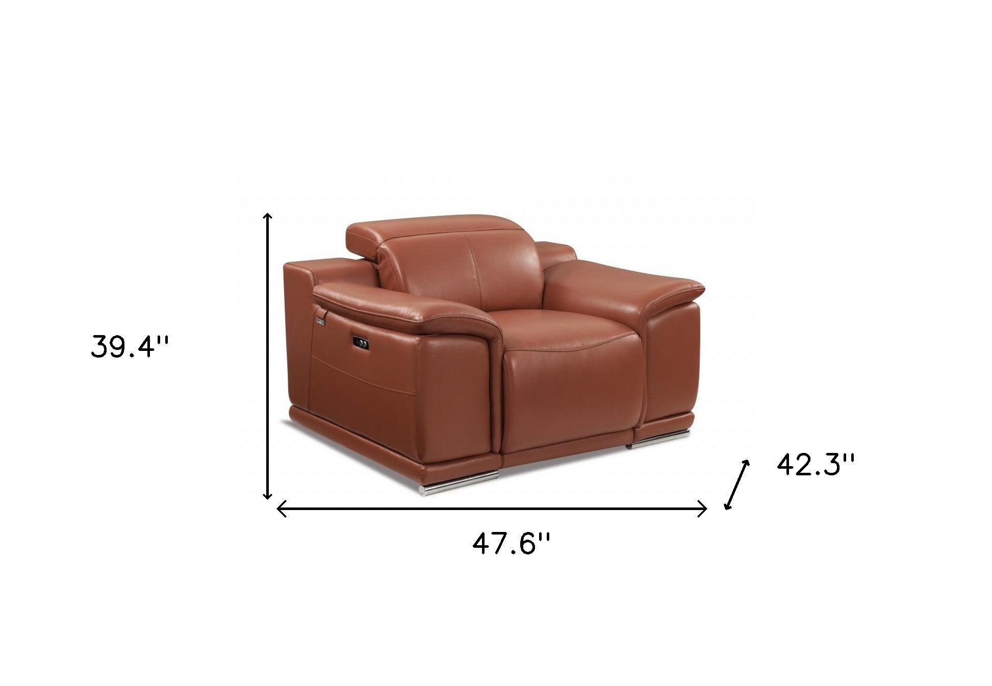 Mod Camel Brown Italian Leather Recliner Chair