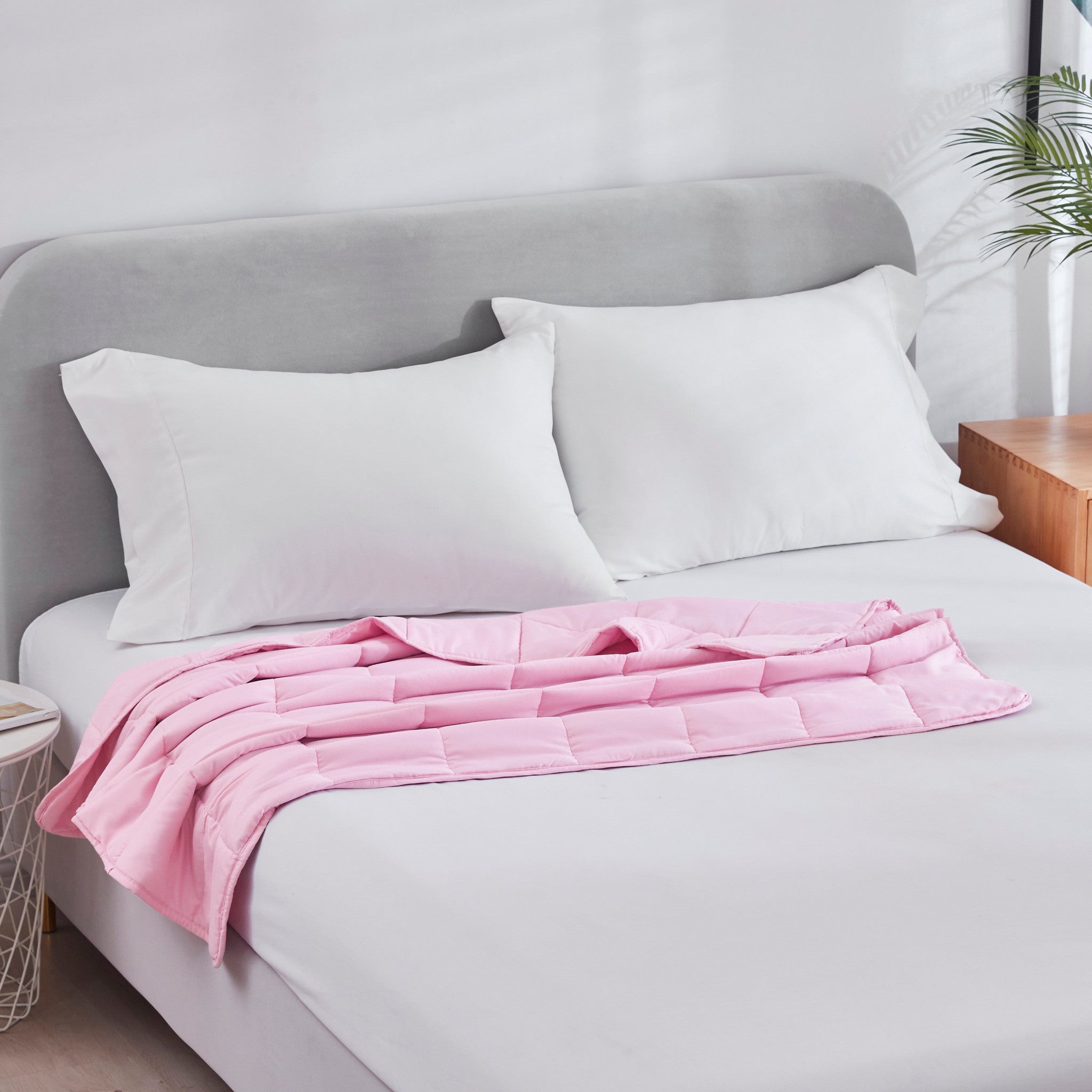 Pink Travel Weight Microfiber Throw Blanket